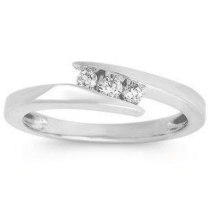 Genuine Diamond 3 Stone Ring Engagement Promise